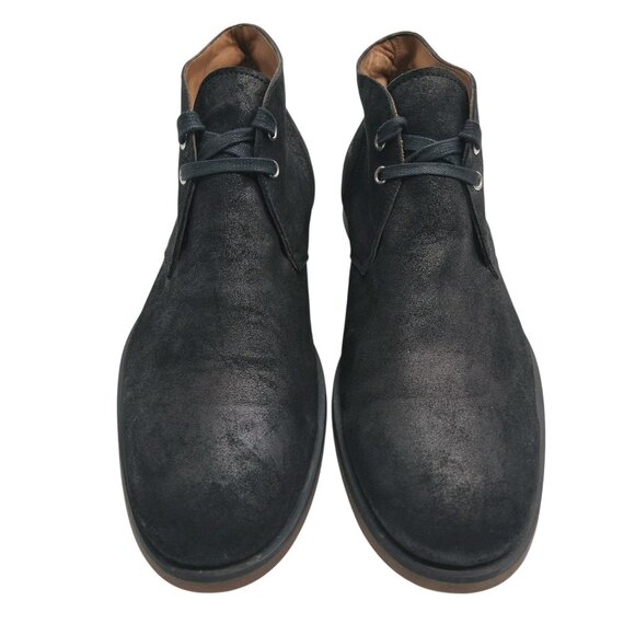 John Varvatos Boots Mens Size 10 Black Suede Chukka Ankle Lace Up Made in Italy - Picture 2 of 12